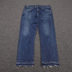 Citizens Of Humanity Jeans Womens 28 Blue Emerson Boyfriend Raw Hem Crop